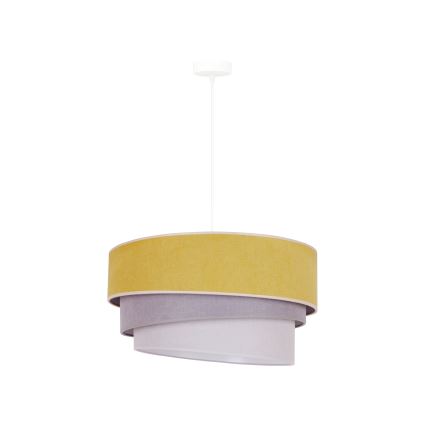Duolla - Lustra ar auklu TRIO 1xE27/15W/230V d. 45 cm dzeltena/pelēka/balta