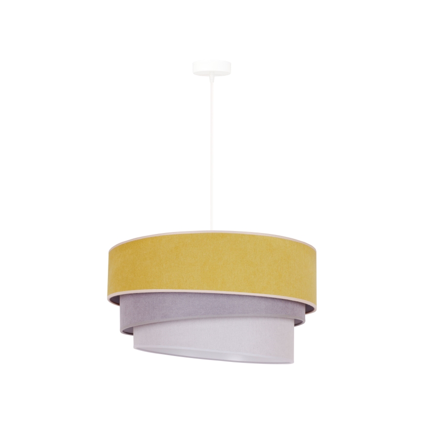 Duolla - Lustra ar auklu TRIO 1xE27/15W/230V d. 45 cm dzeltena/pelēka/balta