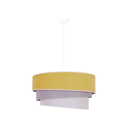 Duolla - Lustra ar auklu TRIO 1xE27/15W/230V d. 45 cm dzeltena/pelēka/balta