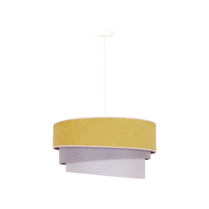 Duolla - Lustra ar auklu TRIO 1xE27/15W/230V d. 45 cm dzeltena/pelēka/balta