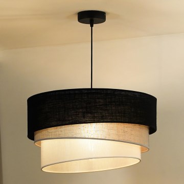 Duolla - Lustra ar auklu TRIO 1xE27/15W/230V d. 45 cm melna/pelēka/balta