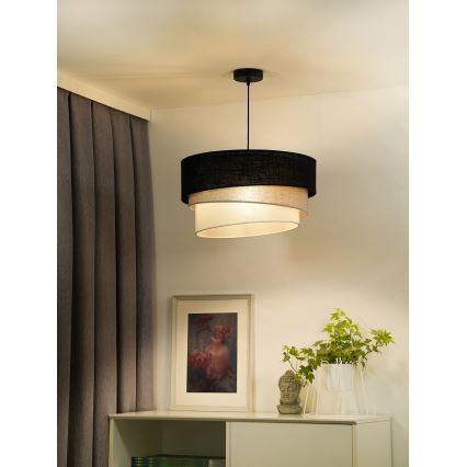 Duolla - Lustra ar auklu TRIO 1xE27/15W/230V d. 45 cm melna/pelēka/balta