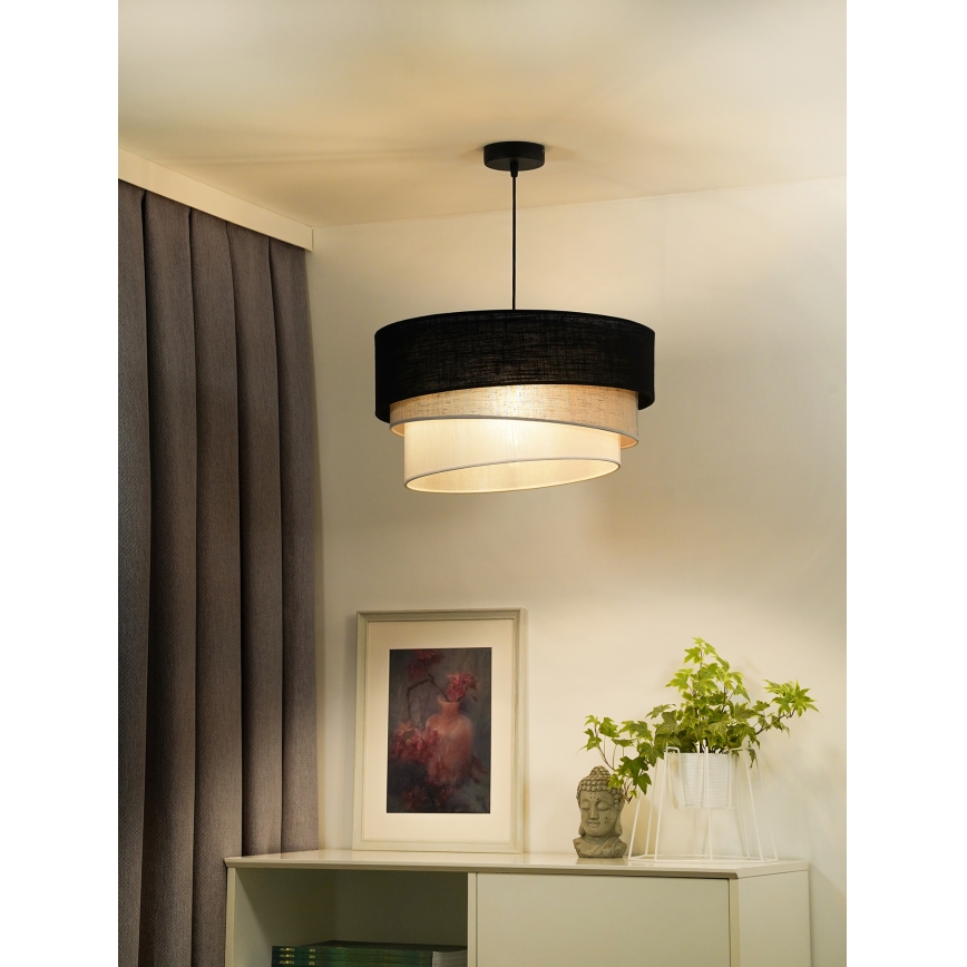 Duolla - Lustra ar auklu TRIO 1xE27/15W/230V d. 45 cm melna/pelēka/balta