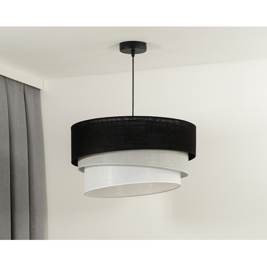 Duolla - Lustra ar auklu TRIO 1xE27/15W/230V d. 45 cm melna/pelēka/balta
