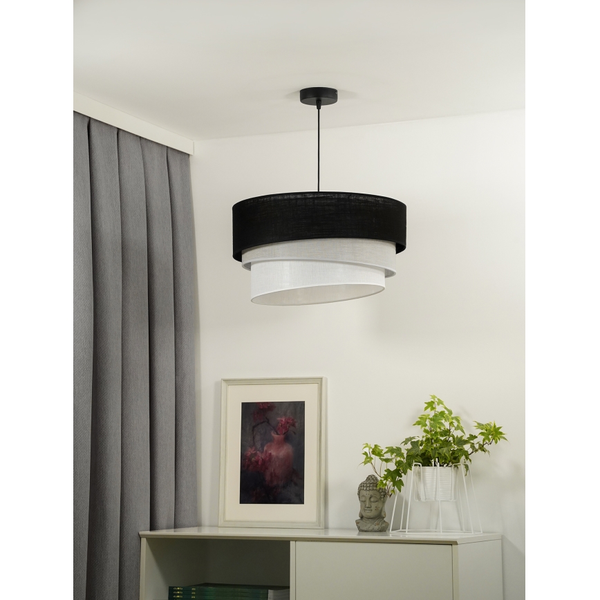 Duolla - Lustra ar auklu TRIO 1xE27/15W/230V d. 45 cm melna/pelēka/balta