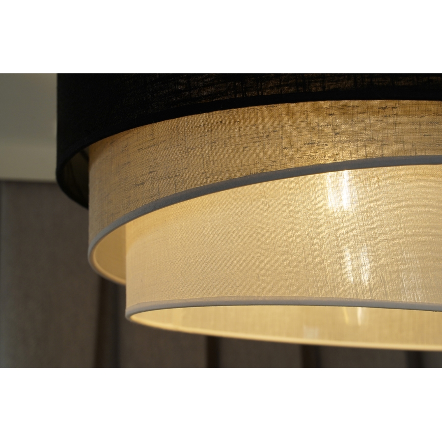 Duolla - Lustra ar auklu TRIO 1xE27/15W/230V d. 45 cm melna/pelēka/balta