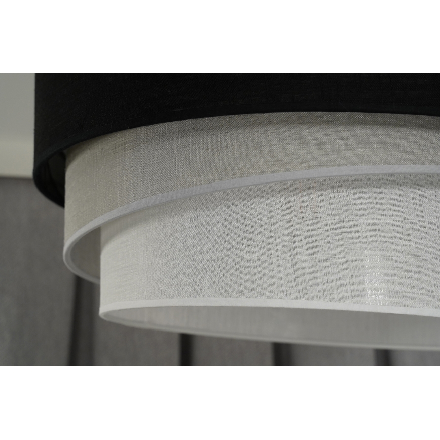 Duolla - Lustra ar auklu TRIO 1xE27/15W/230V d. 45 cm melna/pelēka/balta
