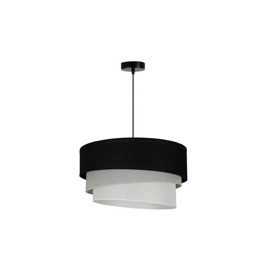 Duolla - Lustra ar auklu TRIO 1xE27/15W/230V d. 45 cm melna/pelēka/balta