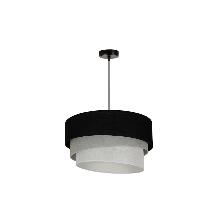 Duolla - Lustra ar auklu TRIO 1xE27/15W/230V d. 45 cm melna/pelēka/balta
