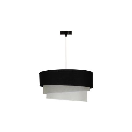Duolla - Lustra ar auklu TRIO 1xE27/15W/230V d. 45 cm melna/pelēka/balta