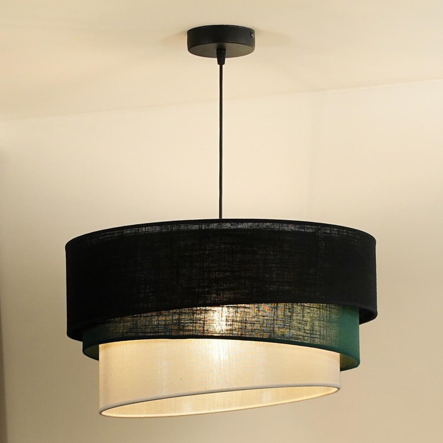 Duolla - Lustra ar auklu TRIO 1xE27/15W/230V d. 45 cm melna/zaļa/balta