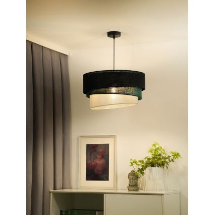 Duolla - Lustra ar auklu TRIO 1xE27/15W/230V d. 45 cm melna/zaļa/balta