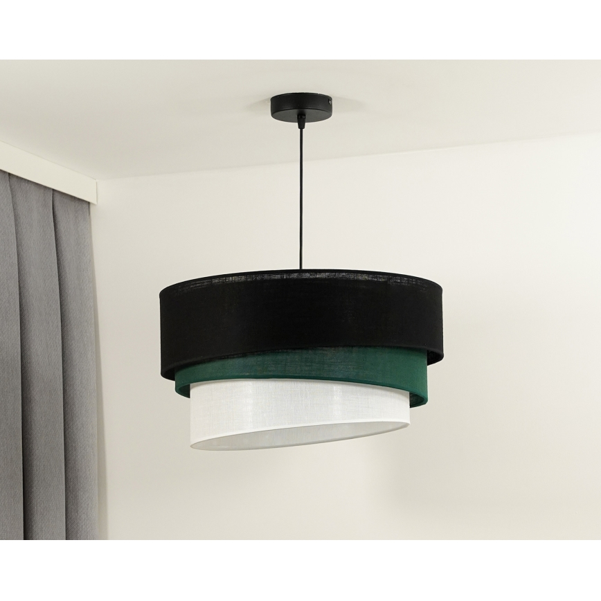Duolla - Lustra ar auklu TRIO 1xE27/15W/230V d. 45 cm melna/zaļa/balta