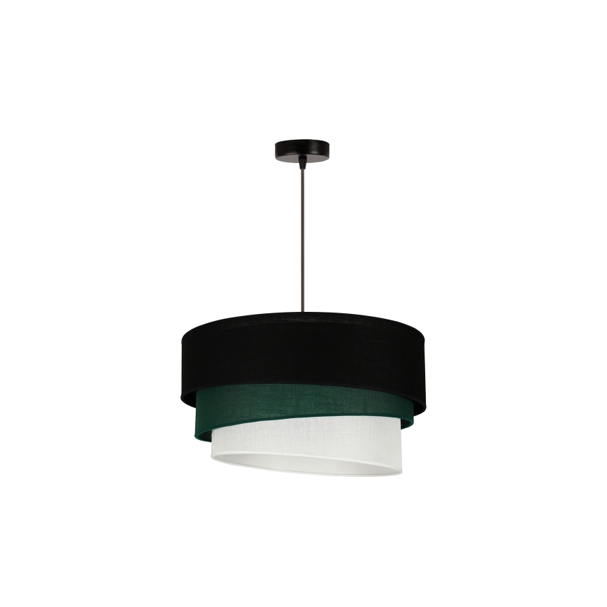 Duolla - Lustra ar auklu TRIO 1xE27/15W/230V d. 45 cm melna/zaļa/balta