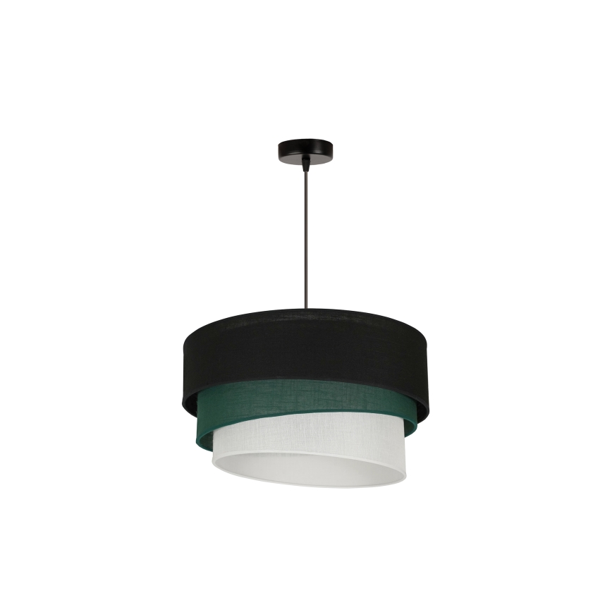 Duolla - Lustra ar auklu TRIO 1xE27/15W/230V d. 45 cm melna/zaļa/balta