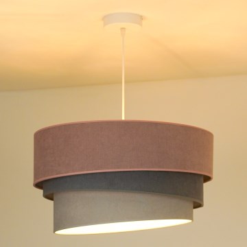 Duolla - Lustra ar auklu TRIO 1xE27/15W/230V d. 45 cm rozā/pelēka/balta
