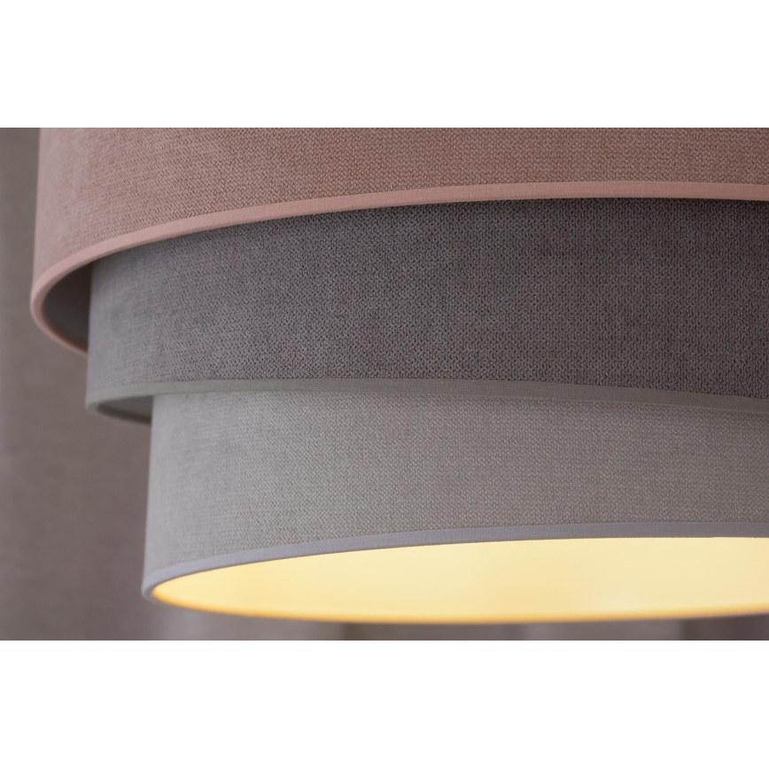 Duolla - Lustra ar auklu TRIO 1xE27/15W/230V d. 45 cm rozā/pelēka/balta