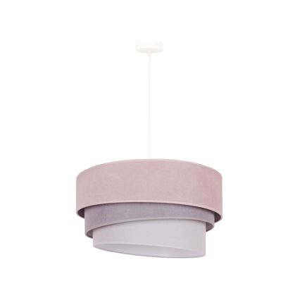 Duolla - Lustra ar auklu TRIO 1xE27/15W/230V d. 45 cm rozā/pelēka/balta