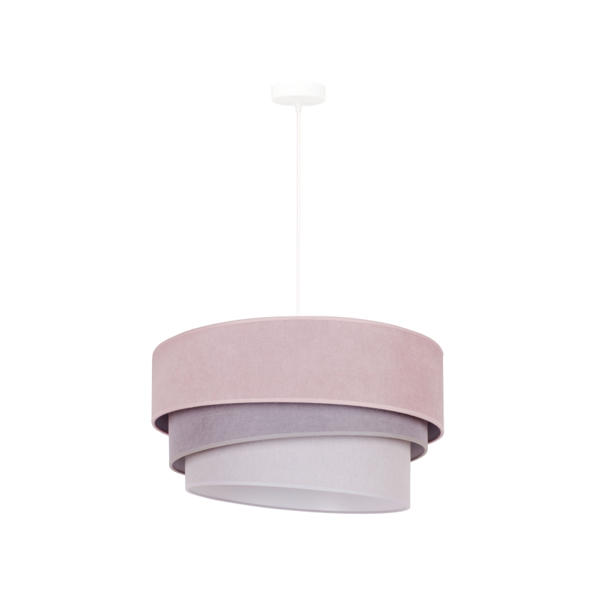 Duolla - Lustra ar auklu TRIO 1xE27/15W/230V d. 45 cm rozā/pelēka/balta