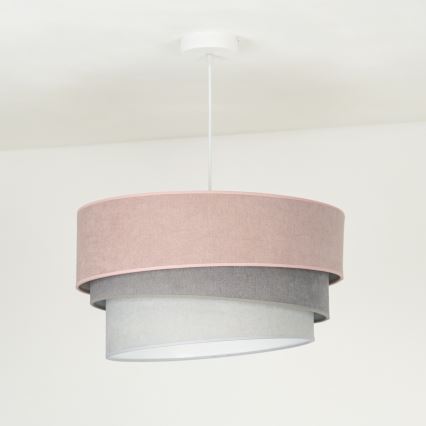 Duolla - Lustra ar auklu TRIO 1xE27/15W/230V d. 45 cm rozā/pelēka/balta