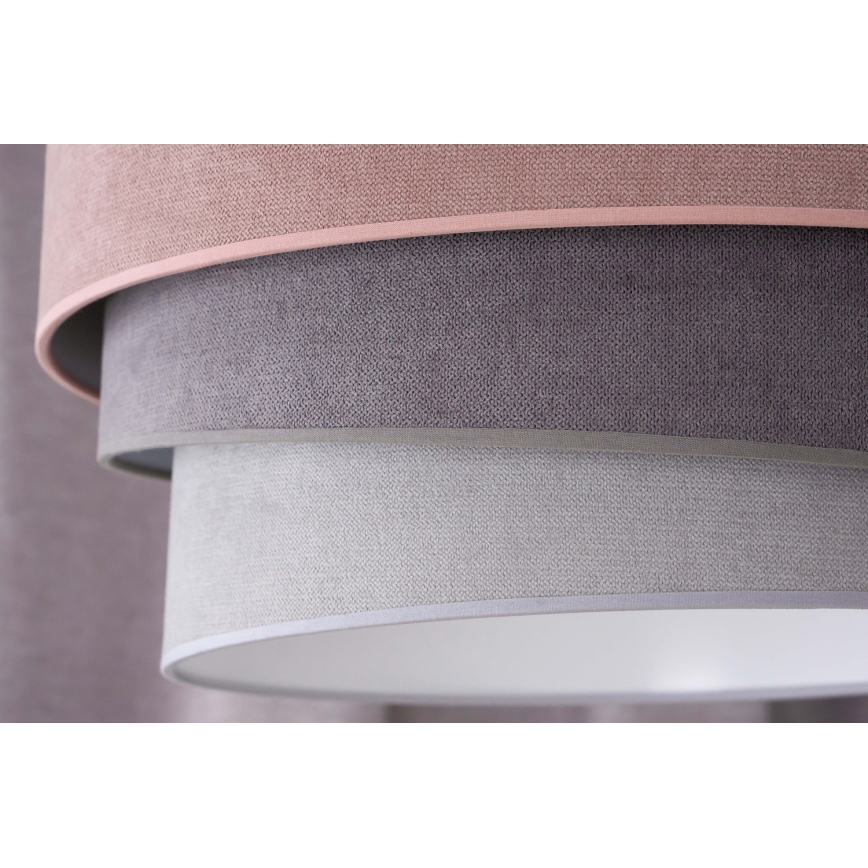 Duolla - Lustra ar auklu TRIO 1xE27/15W/230V d. 45 cm rozā/pelēka/balta