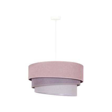 Duolla - Lustra ar auklu TRIO 1xE27/15W/230V d. 45 cm rozā/pelēka/balta