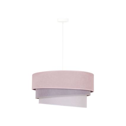 Duolla - Lustra ar auklu TRIO 1xE27/15W/230V d. 45 cm rozā/pelēka/balta