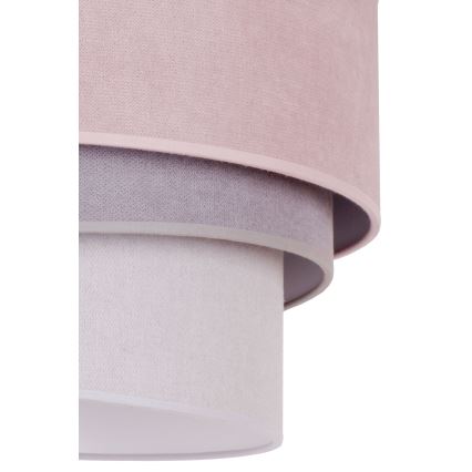 Duolla - Lustra ar auklu TRIO 1xE27/15W/230V d. 45 cm rozā/pelēka/balta