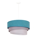 Duolla - Lustra ar auklu TRIO 1xE27/15W/230V d. 45 cm tirkīza/pelēka/balta