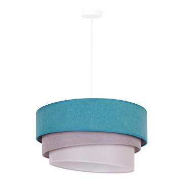 Duolla - Lustra ar auklu TRIO 1xE27/15W/230V d. 45 cm tirkīza/pelēka/balta