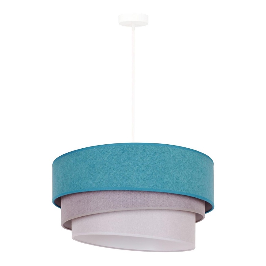 Duolla - Lustra ar auklu TRIO 1xE27/15W/230V d. 45 cm tirkīza/pelēka/balta