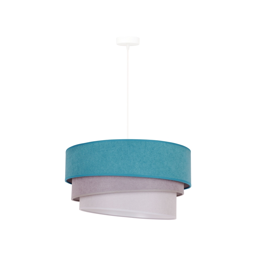 Duolla - Lustra ar auklu TRIO 1xE27/15W/230V d. 45 cm tirkīza/pelēka/balta
