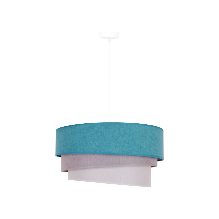 Duolla - Lustra ar auklu TRIO 1xE27/15W/230V d. 45 cm tirkīza/pelēka/balta