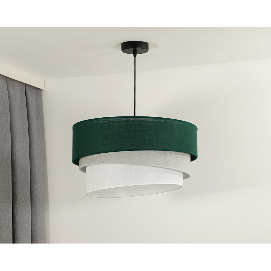 Duolla - Lustra ar auklu TRIO 1xE27/15W/230V d. 45 cm zaļa/pelēka/balta