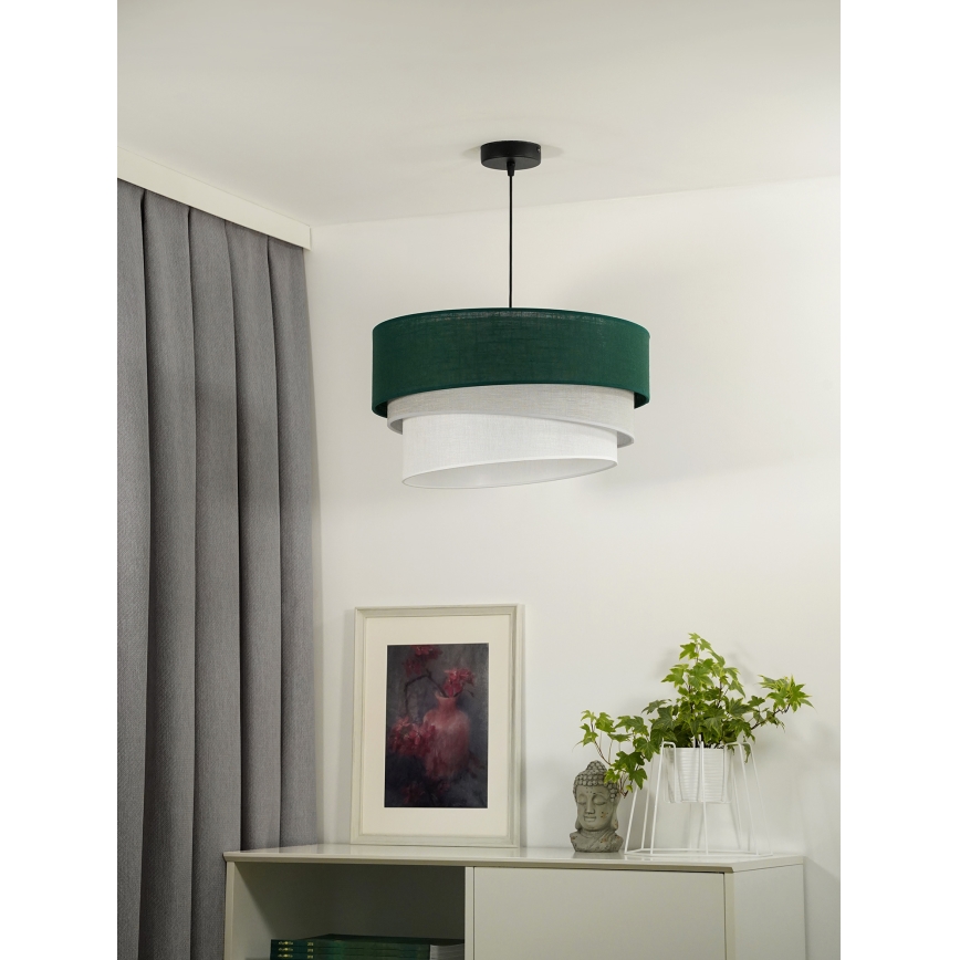 Duolla - Lustra ar auklu TRIO 1xE27/15W/230V d. 45 cm zaļa/pelēka/balta