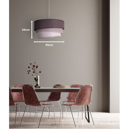 Duolla - Lustra ar auklu TRIO 1xE27/40W/230V d. 45 cm antracīta/pelēka/balta