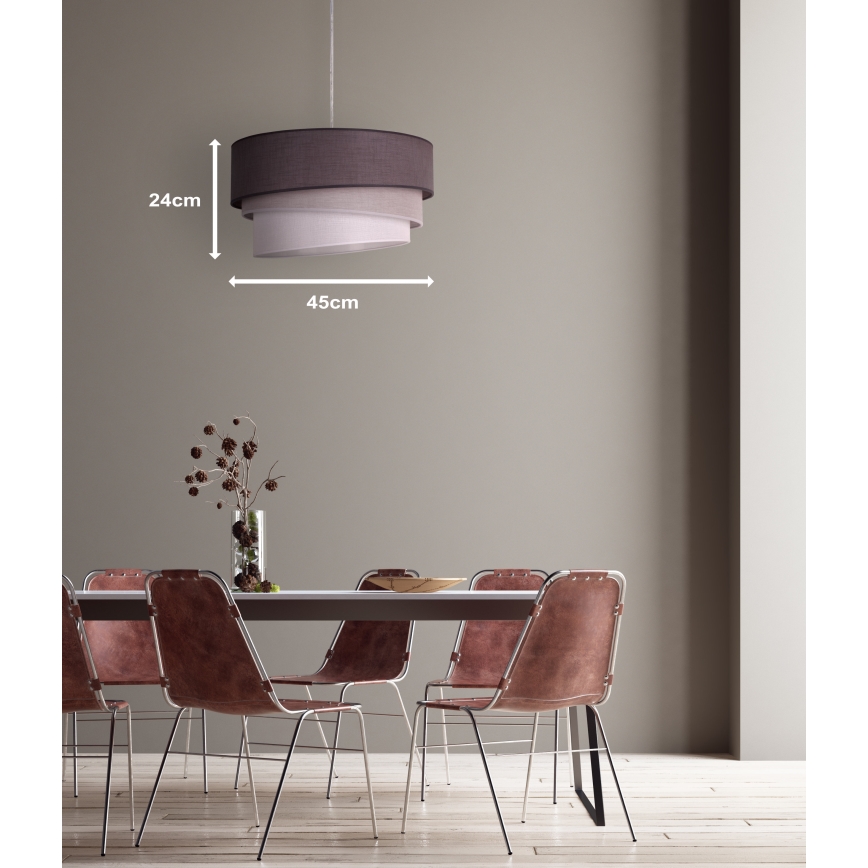 Duolla - Lustra ar auklu TRIO 1xE27/40W/230V d. 45 cm antracīta/pelēka/balta