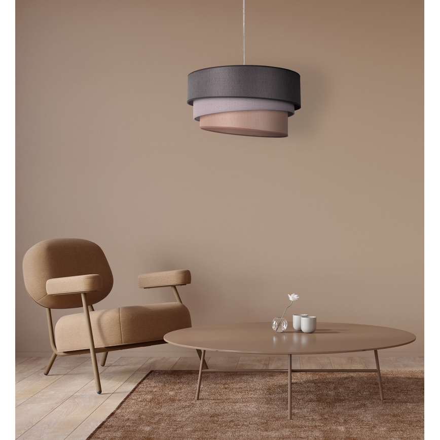 Duolla - Lustra ar auklu TRIO 1xE27/40W/230V d. 45 cm antracīta/pelēka/brūna