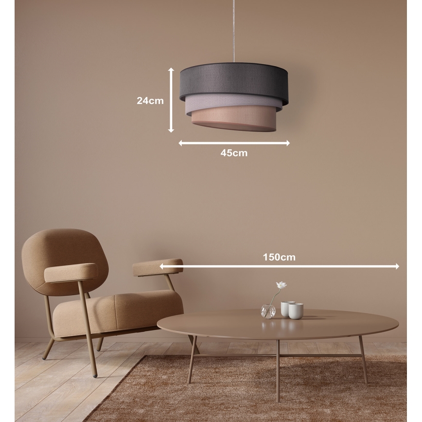 Duolla - Lustra ar auklu TRIO 1xE27/40W/230V d. 45 cm antracīta/pelēka/brūna