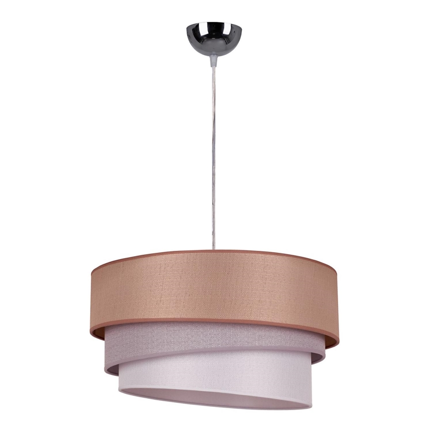Duolla - Lustra ar auklu TRIO 1xE27/40W/230V d. 45 cm brūna/pelēka/sudraba