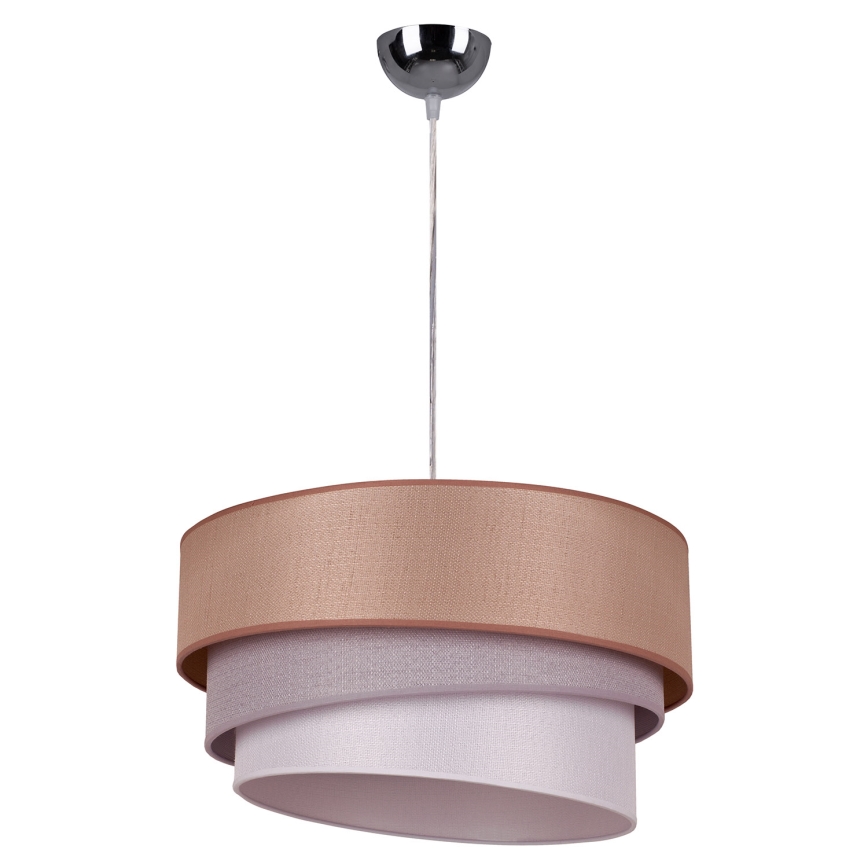 Duolla - Lustra ar auklu TRIO 1xE27/40W/230V d. 45 cm brūna/pelēka/sudraba