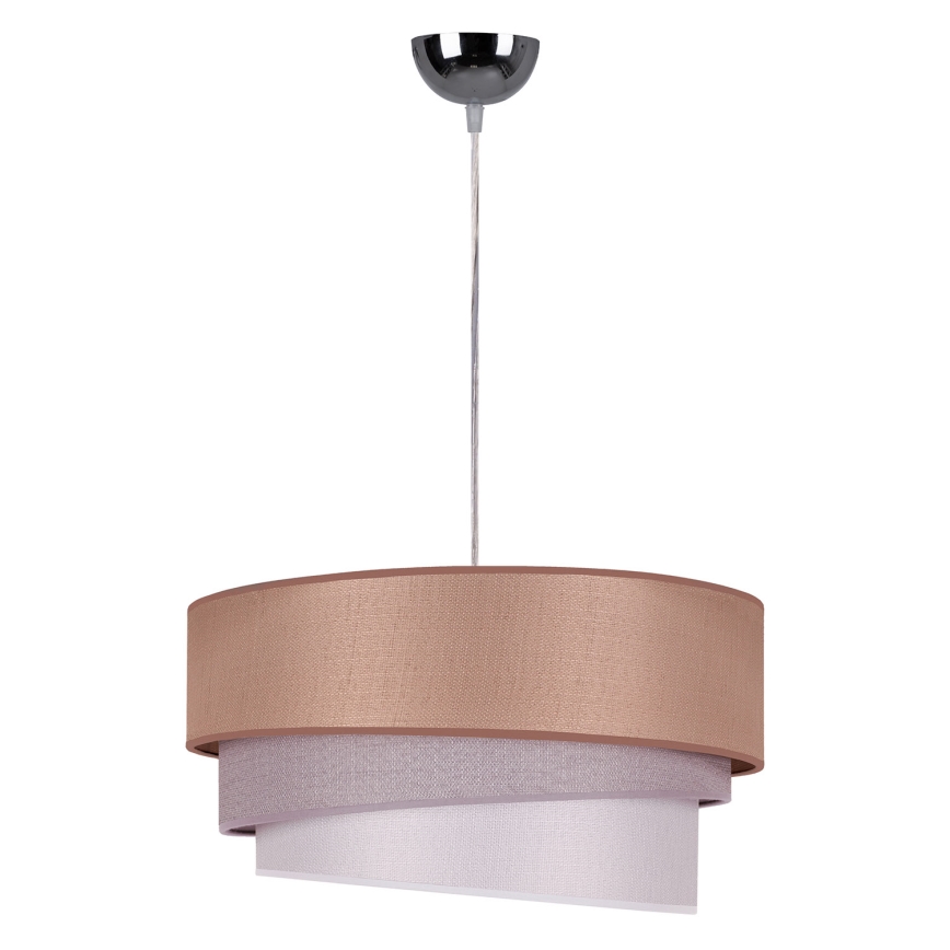 Duolla - Lustra ar auklu TRIO 1xE27/40W/230V d. 45 cm brūna/pelēka/sudraba