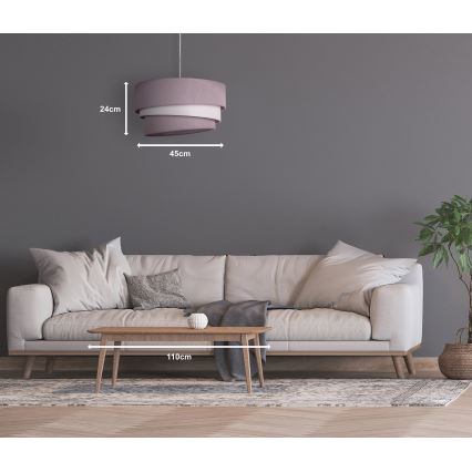 Duolla - Lustra ar auklu TRIO 1xE27/40W/230V d. 45 cm pelēka/balta