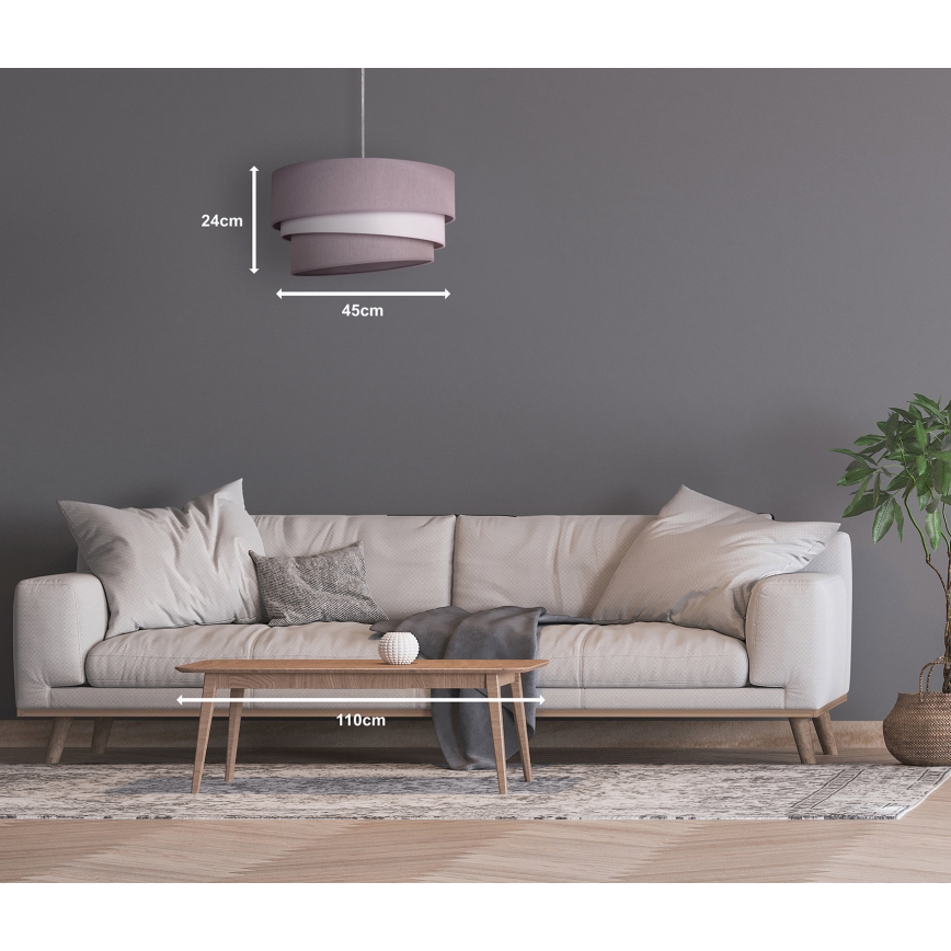 Duolla - Lustra ar auklu TRIO 1xE27/40W/230V d. 45 cm pelēka/balta