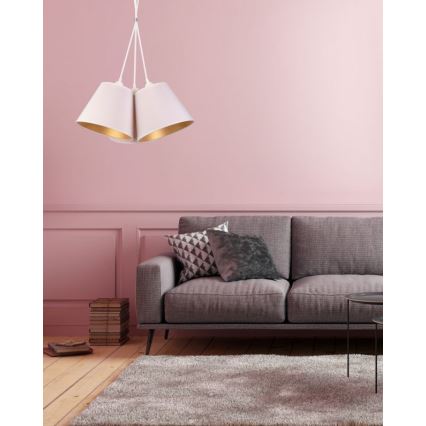 Duolla - Lustra ar auklu TWIGGY 3xE27/40W/230V d. 60 cm balta