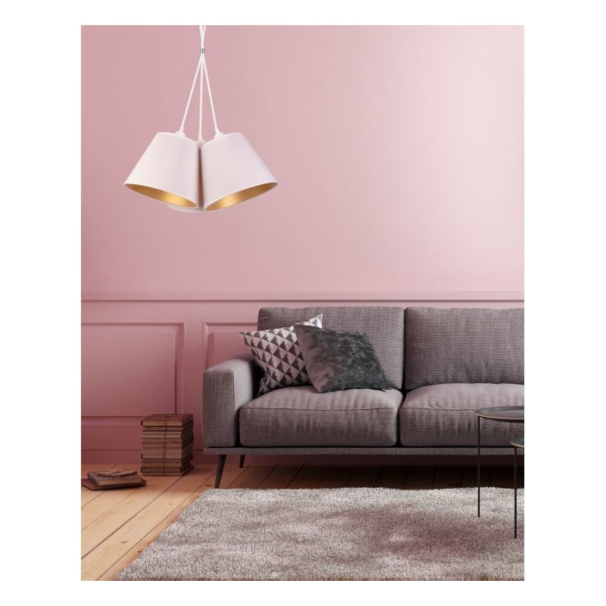 Duolla - Lustra ar auklu TWIGGY 3xE27/40W/230V d. 60 cm balta