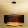 Duolla - Lustra ar auklu WOOD BOHO 1xE27/15W/230V d. 45 cm melna/bēša