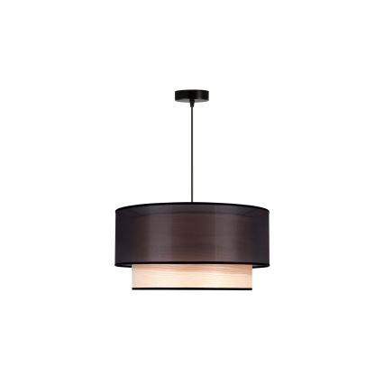 Duolla - Lustra ar auklu WOOD BOHO 1xE27/15W/230V d. 45 cm melna/bēša
