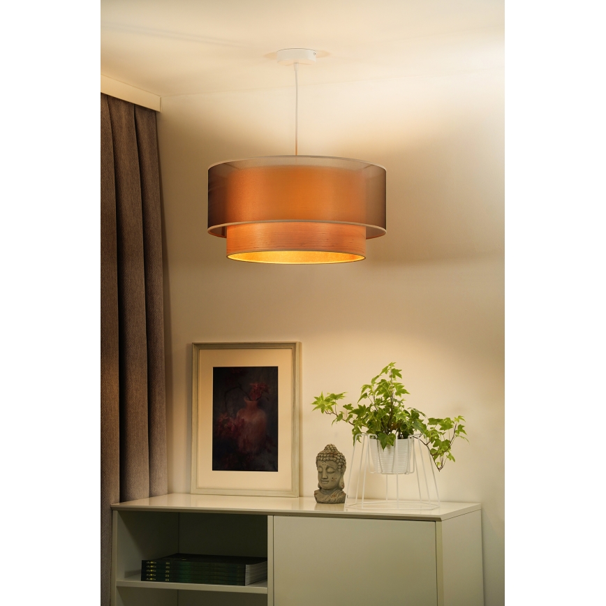Duolla - Lustra ar auklu WOOD BOHO 1xE27/15W/230V d. 45 cm varš/bēša