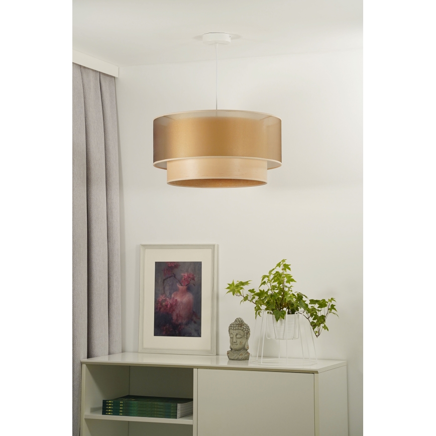 Duolla - Lustra ar auklu WOOD BOHO 1xE27/15W/230V d. 45 cm varš/bēša